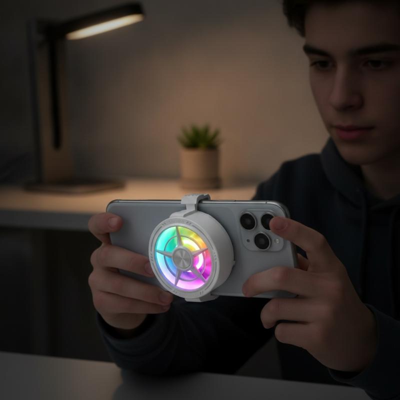 Photography Lighting Game - Ventilador Enfriador de Teléfono con Clip,