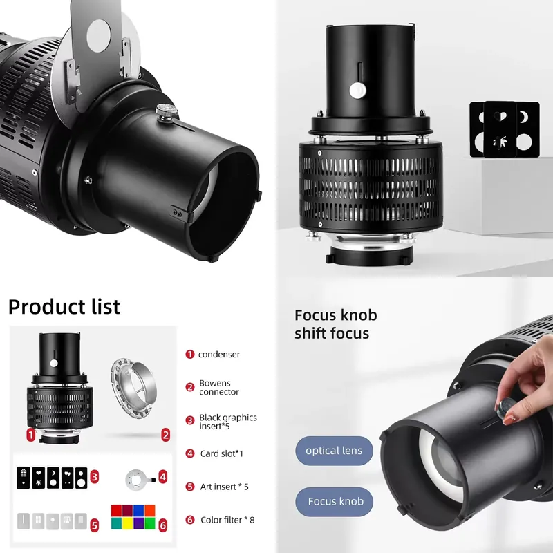 Photography Lighting Brands - Kit de Snoot Óptico Cónico para